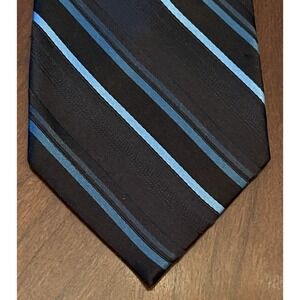 Axcess By Claiborne Black Blue 100% Silk Men’s Neck Tie Made In China
